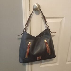 Dooney Bourke Pebble Grain Navy Blue Hobo Shoulder Bag Large Purse